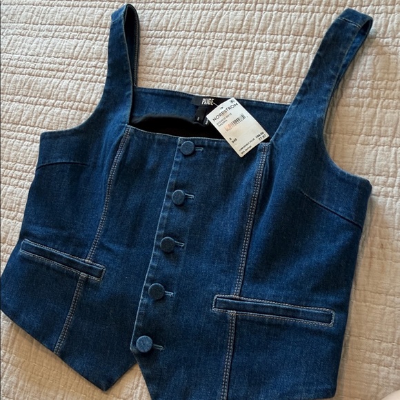 PAIGE Women's Irene Button Front Denim Top NEW - Picture 5 of 5